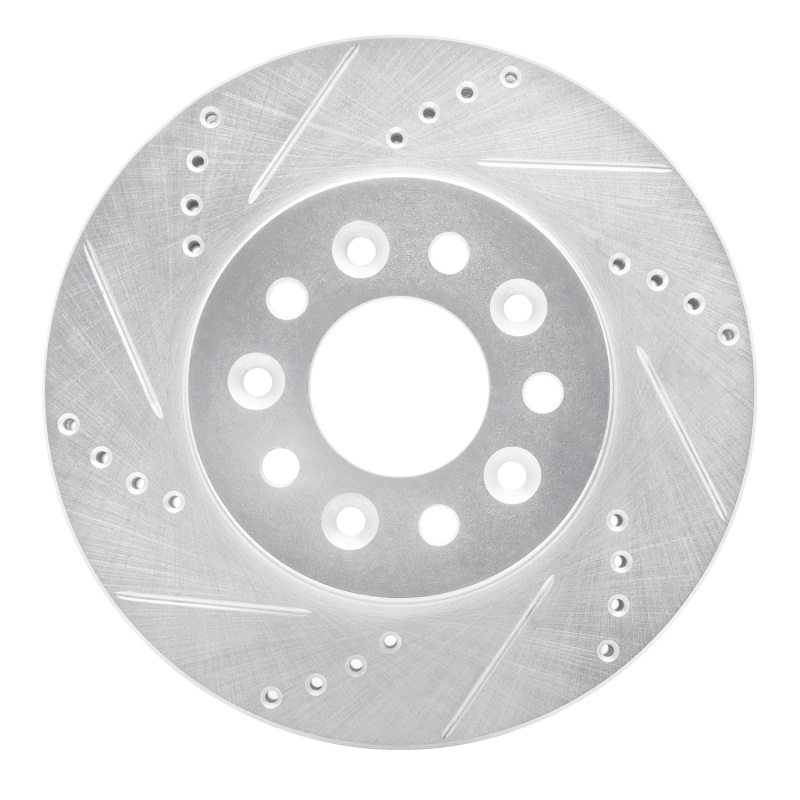 Ford Freestar Brake Rotor (1) - Front Left - R1 Concepts - Drilled & Slotted - Silver - `04-`07
